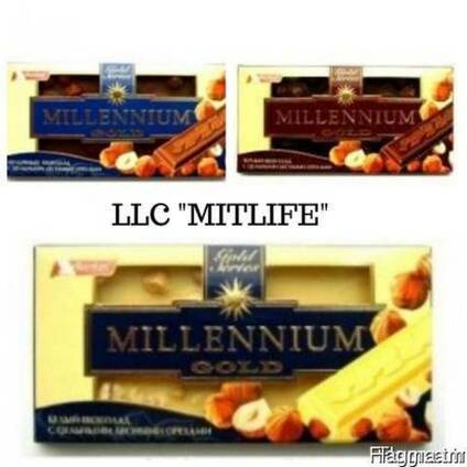 Молочный Шоколад оптом Millennium с орехом Nut LLC Mitlife