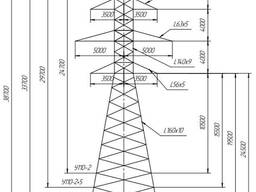 Анкерно угловая стальная опора ЛЭП У110-2. На заказ любые опоры ЛЭП.